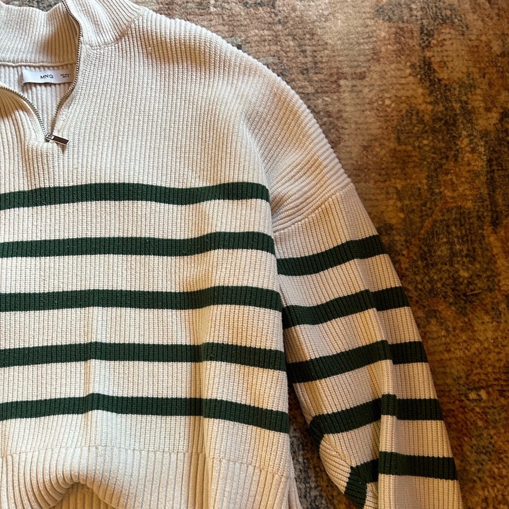 Mango green striped sweater - size M